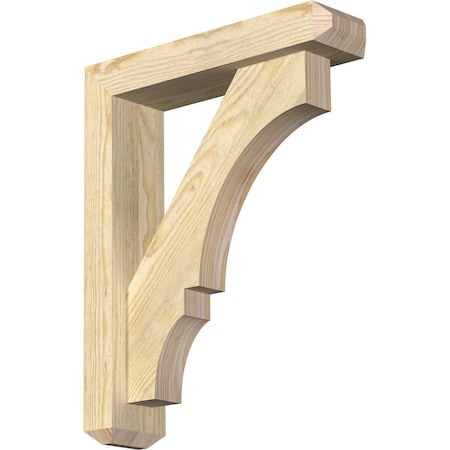 Ekena Millwork Balboa Craftsman Rough Sawn Bracket w/ Offset Brace, Douglas Fir, 4"W x 16"D x 20"H BKT0402X16X20BOA04RDF